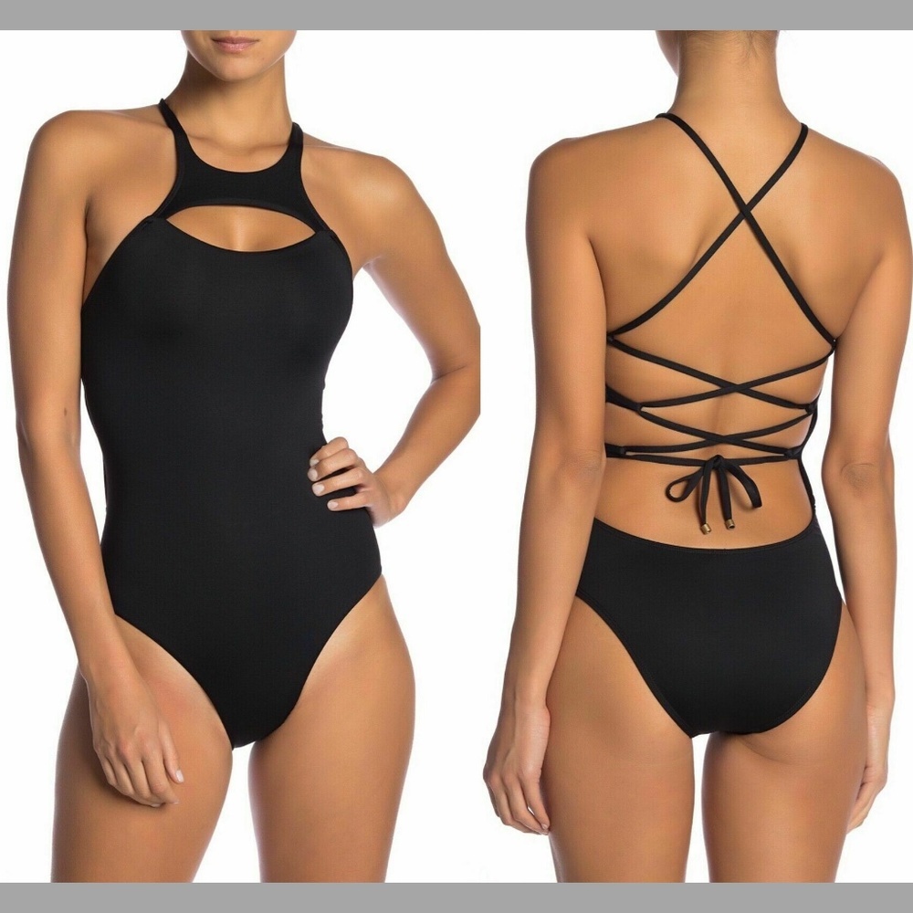 NEW $174 Vitamin A Alexa High Neck Maillot One-Piece Swimsuit [SZ XS/4 ]‎ #2133